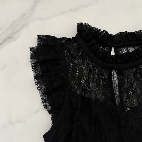 VICI X GINA Saige Sheer Lace Midi Dress Sz Small Whimsigoth Fairy Dark Romantic - Picture 5 of 11